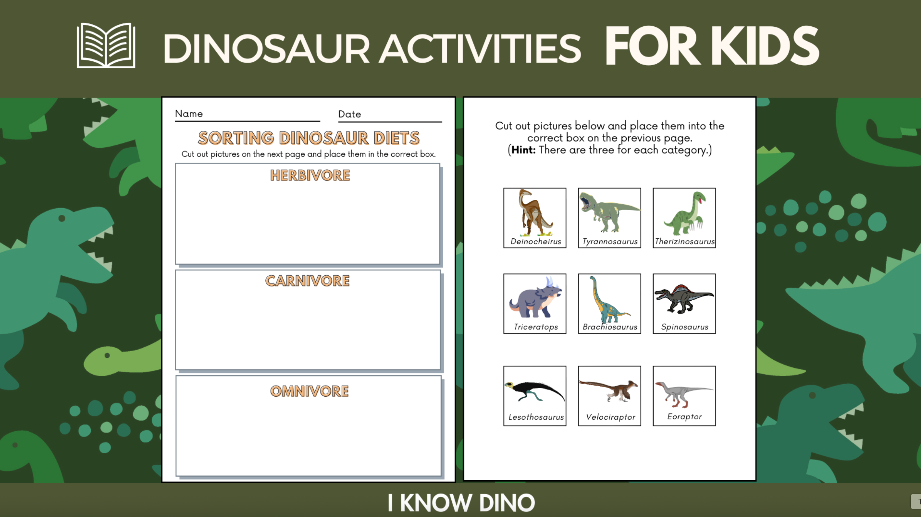 Dinosaur Activities (Printables)