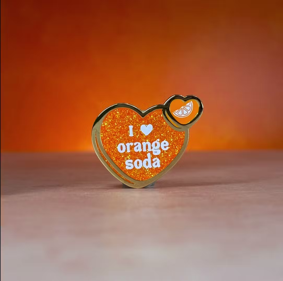 I Love Orange Soda Pin