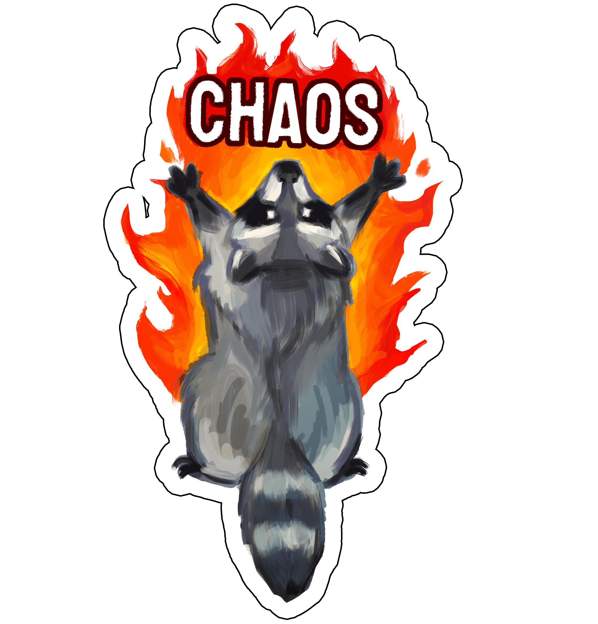 Extra Chaos Raccoon Sticker
