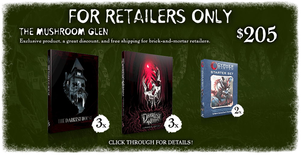 The Mushroom Glen: $205. Exclusive product, a great discount, and free shipping for brick-and-mortar retailers. Click through for details!