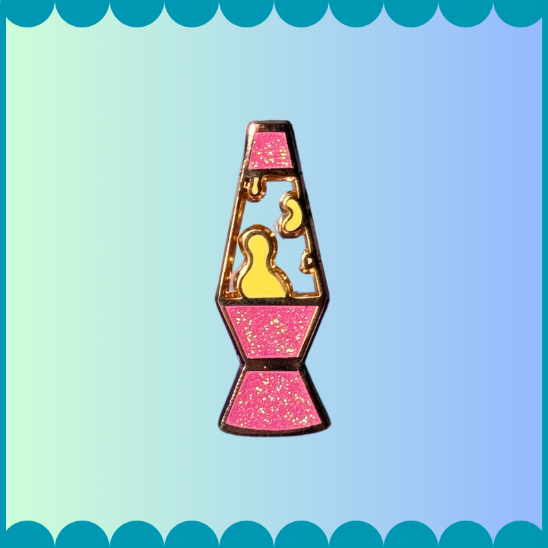Lava Lamp Pink Glitter Pin