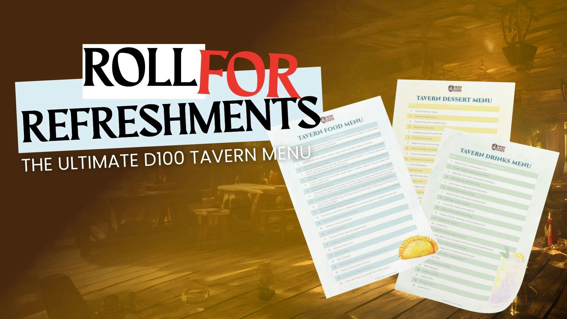 Roll for Refreshments: 300 Foods for Instant Tavern Menus Project ...