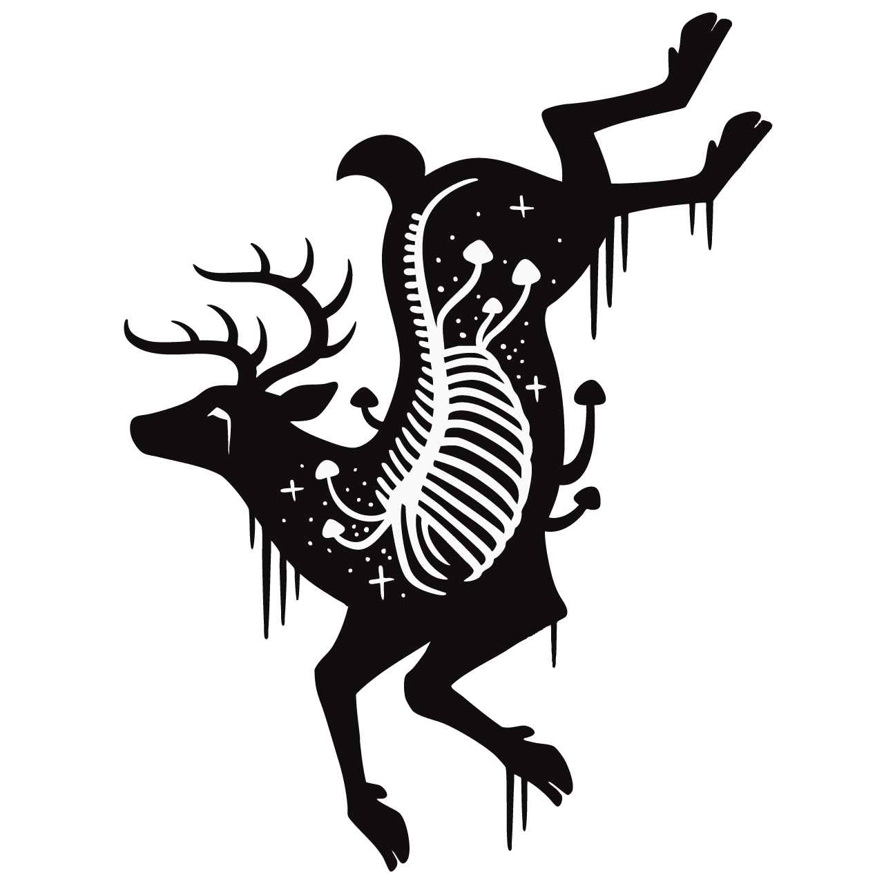 The Consumed Stag- Black 3" XL pin