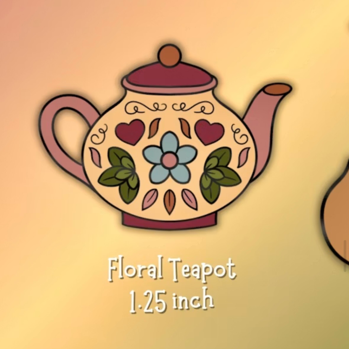 Floral Cottage Teapot Pin