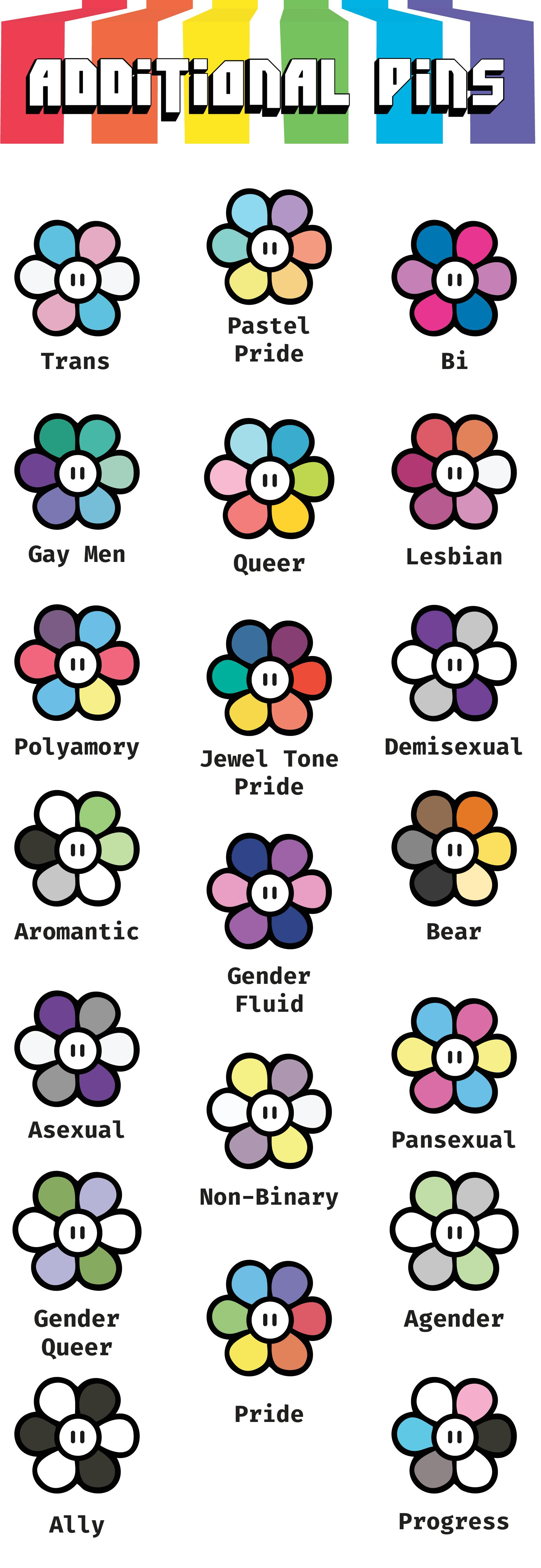 ✦  Additional Pride Flower Power Mini Pins