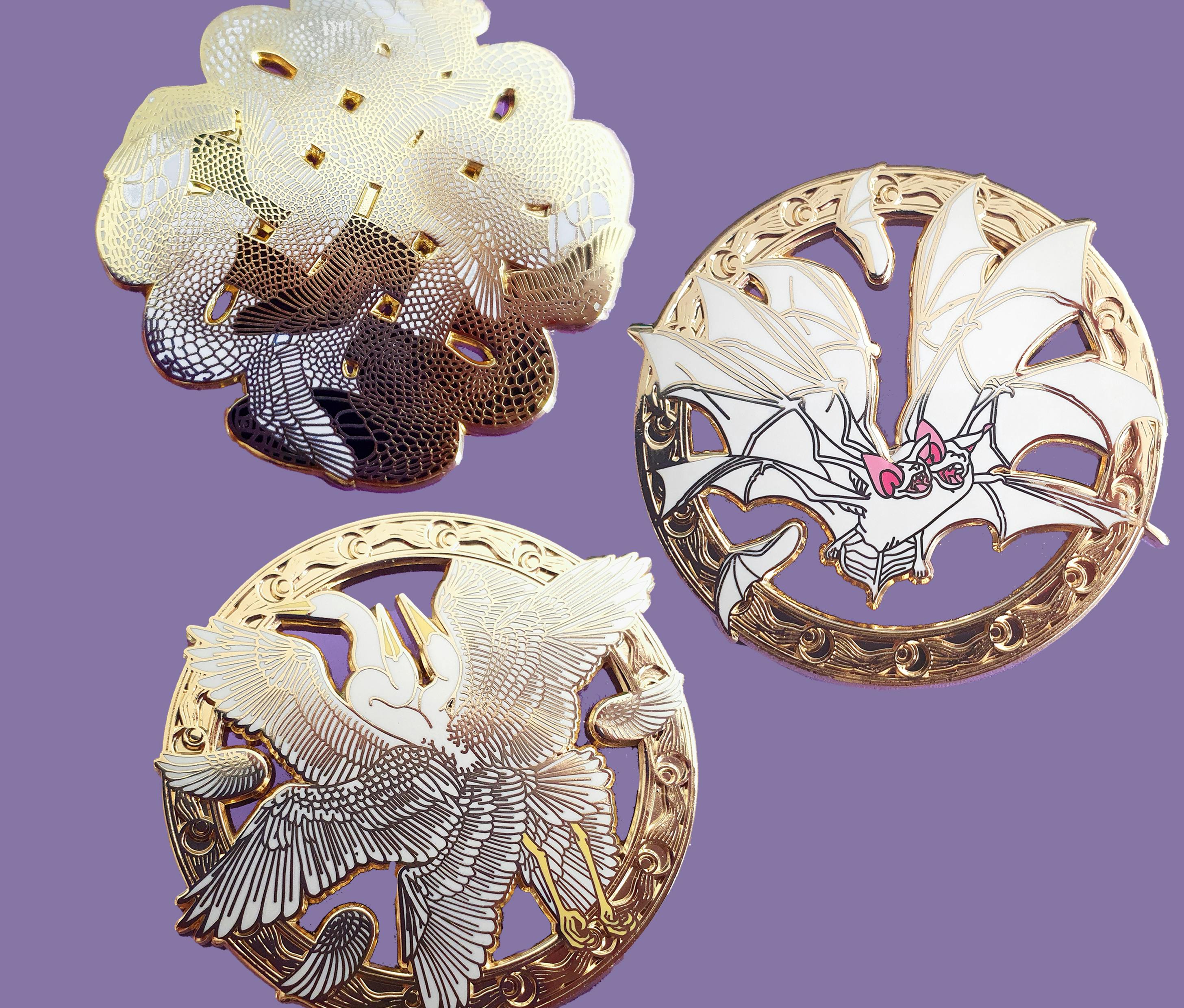 Celestial Beasts pin set - gold