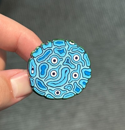 Brain Coral pin - rainbow