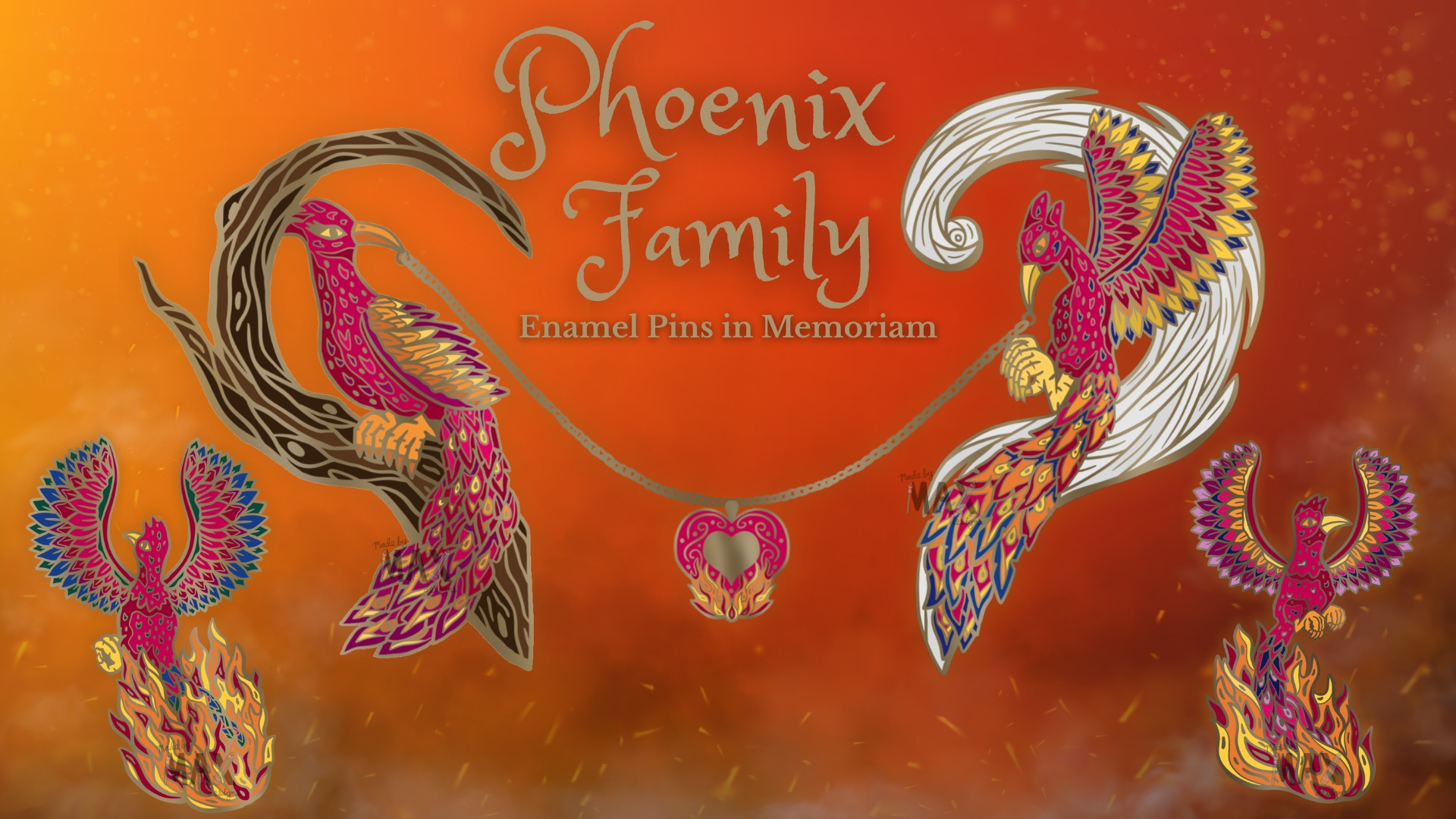 Phoenix Family | Enamel Pins in Memoriam