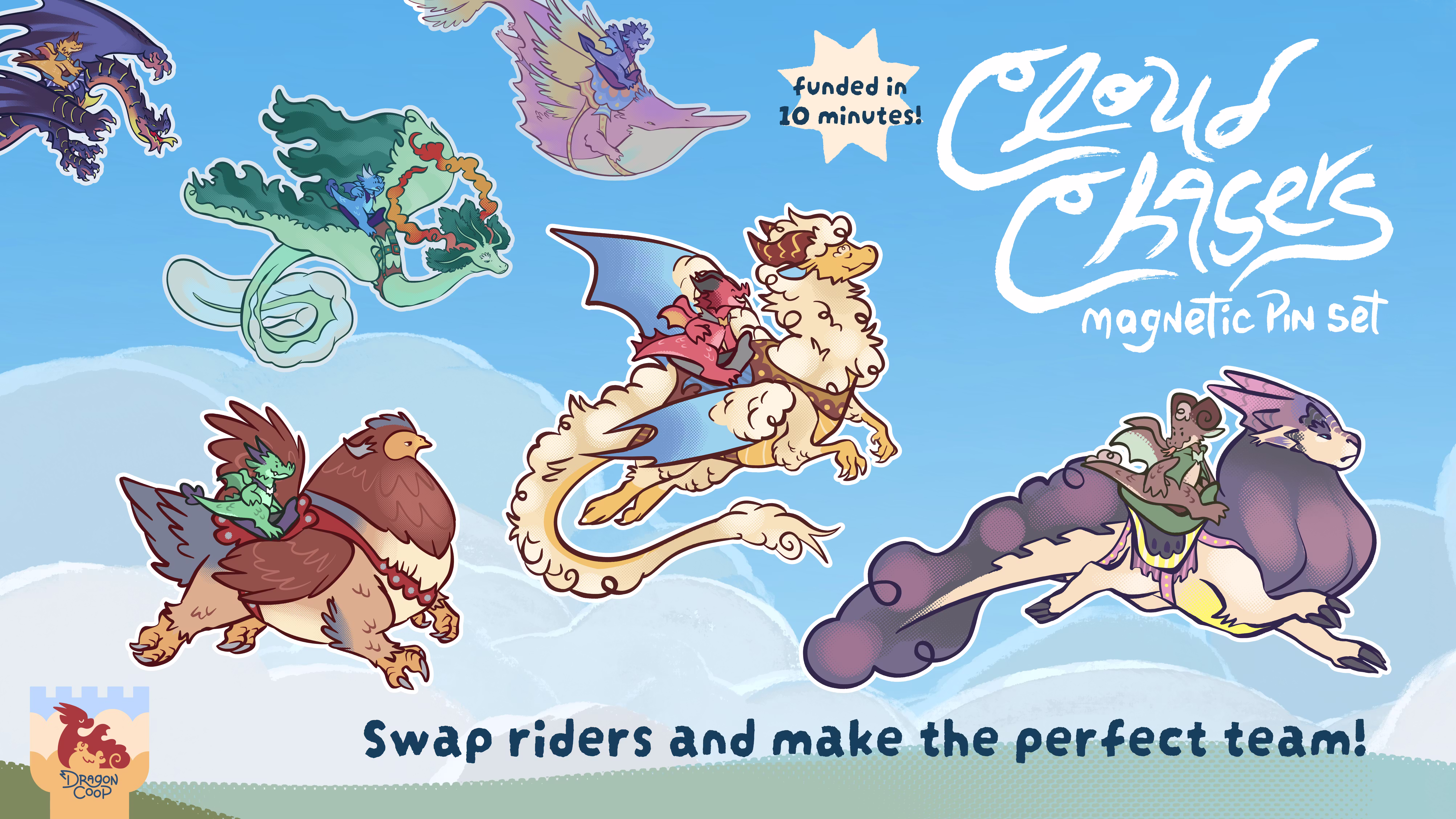 Cloud Chasers Magnetic Enamel Pin Set