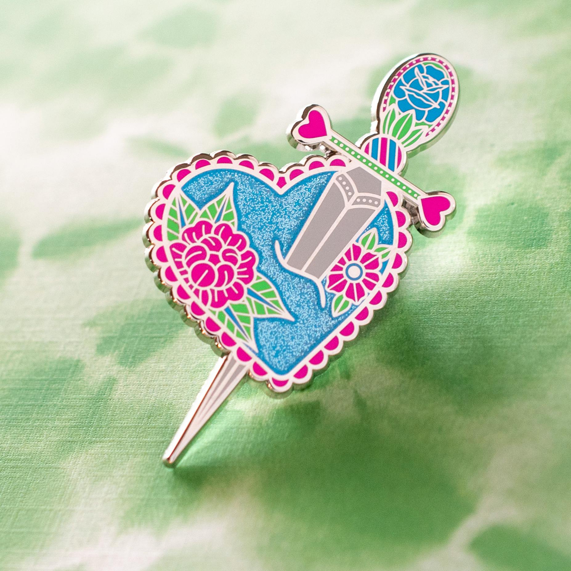 Heart and Dagger Pin - Polysexual