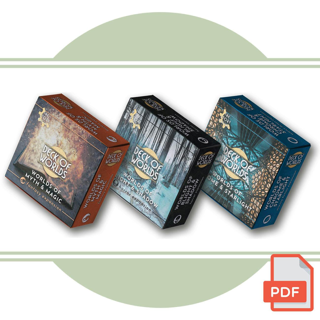 PDF Genre Worldbuilding Expansion Set - DECK OF WORLDS