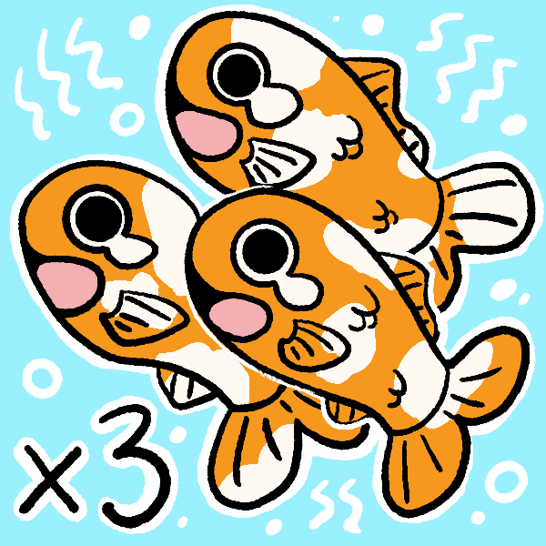 3 Fish Plush Keychains