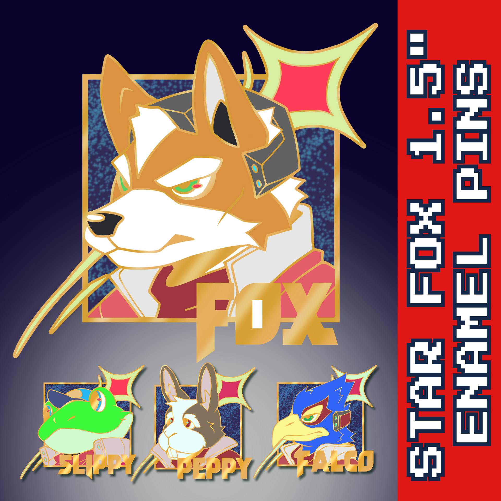 Star Fox 1.5" Enamel Pins