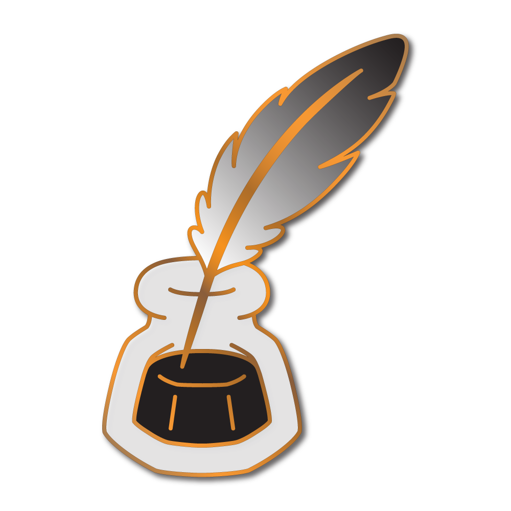 Inkwell and Quill Pin