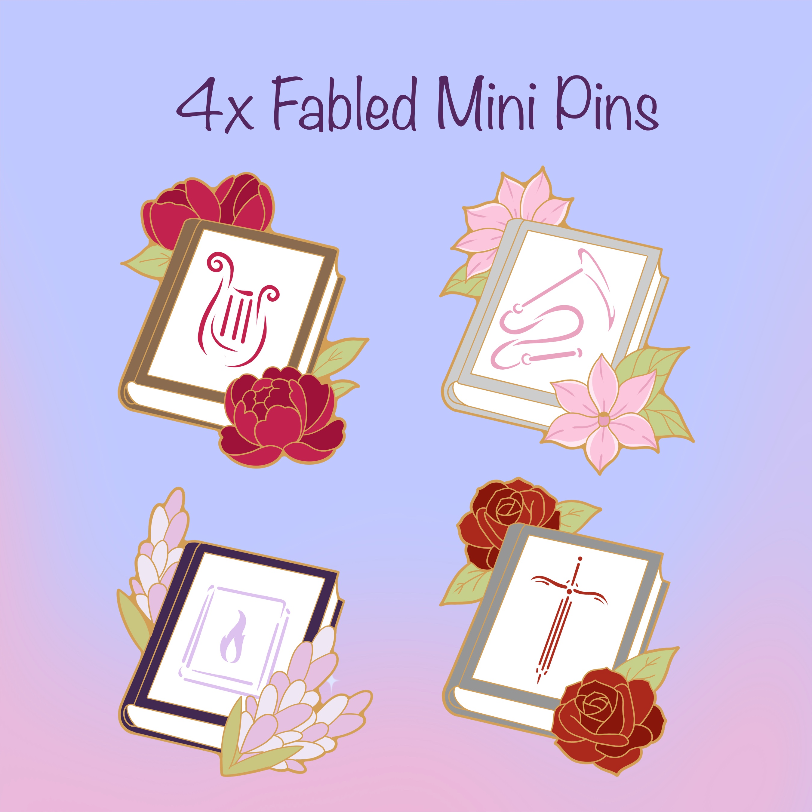4 Fabled Mini Pins