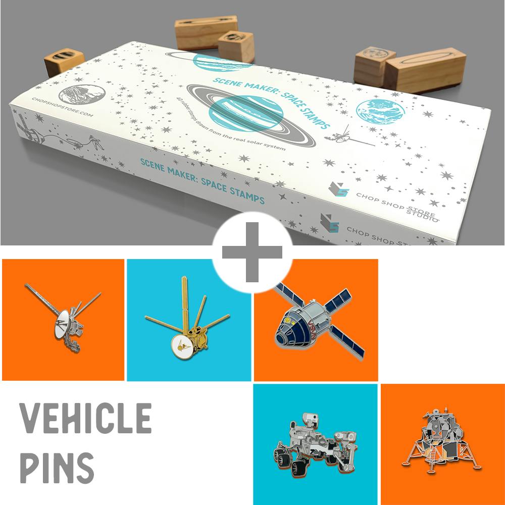 Make A Scene: Space Stamps and Space Vehicle Pin Set