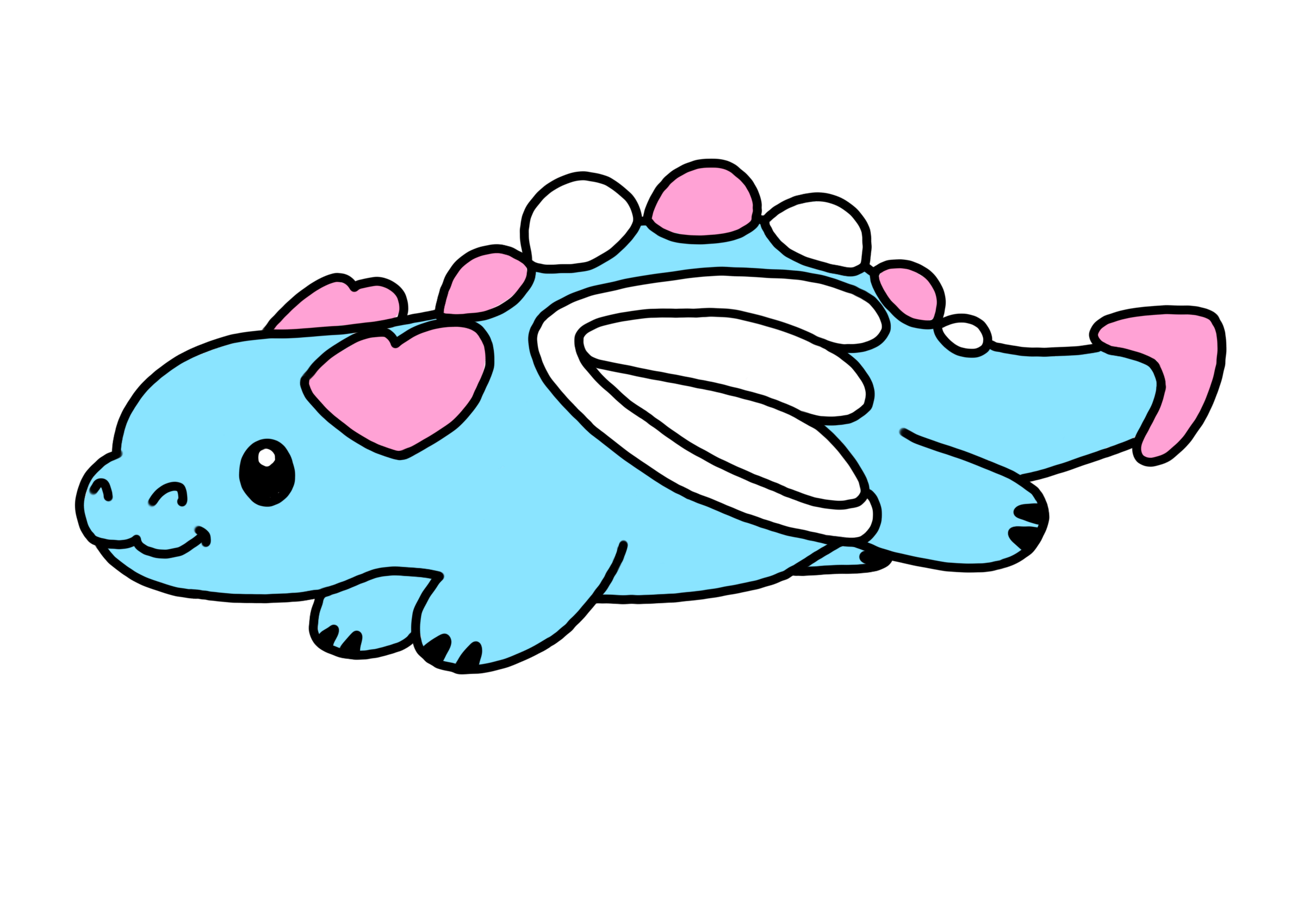 Trans dragon enamel pin