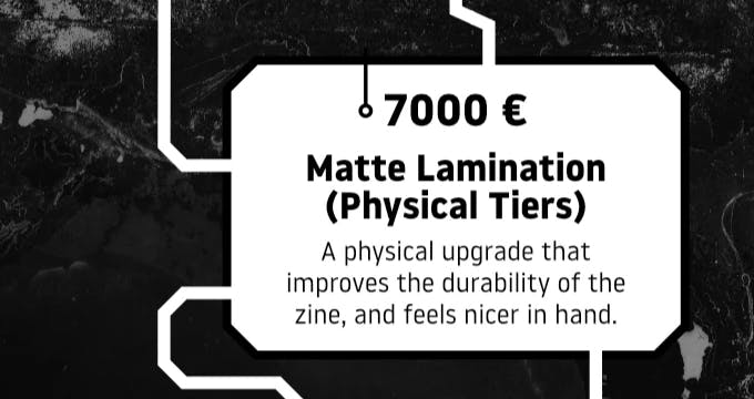 Stretch Goal 1: Matte Cover Lamination