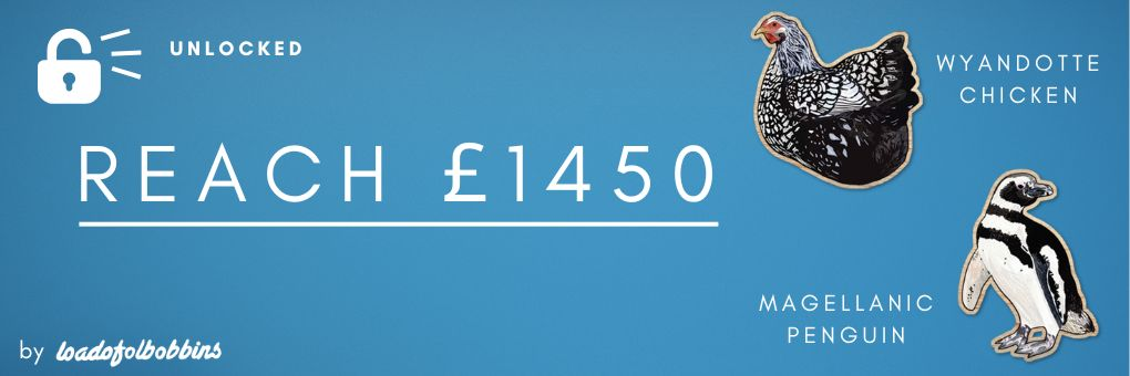 reach £1400 unlocked for two mini wooden pins one a snowy owl and a short-eared owl