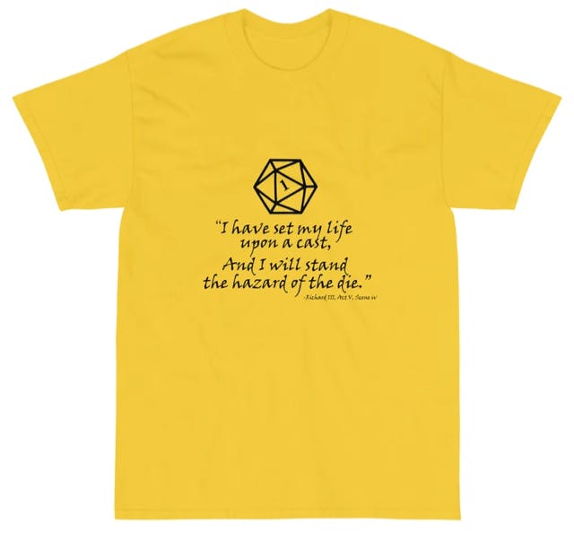 Richard III critical fumble Gamer Philosophy t-shirt