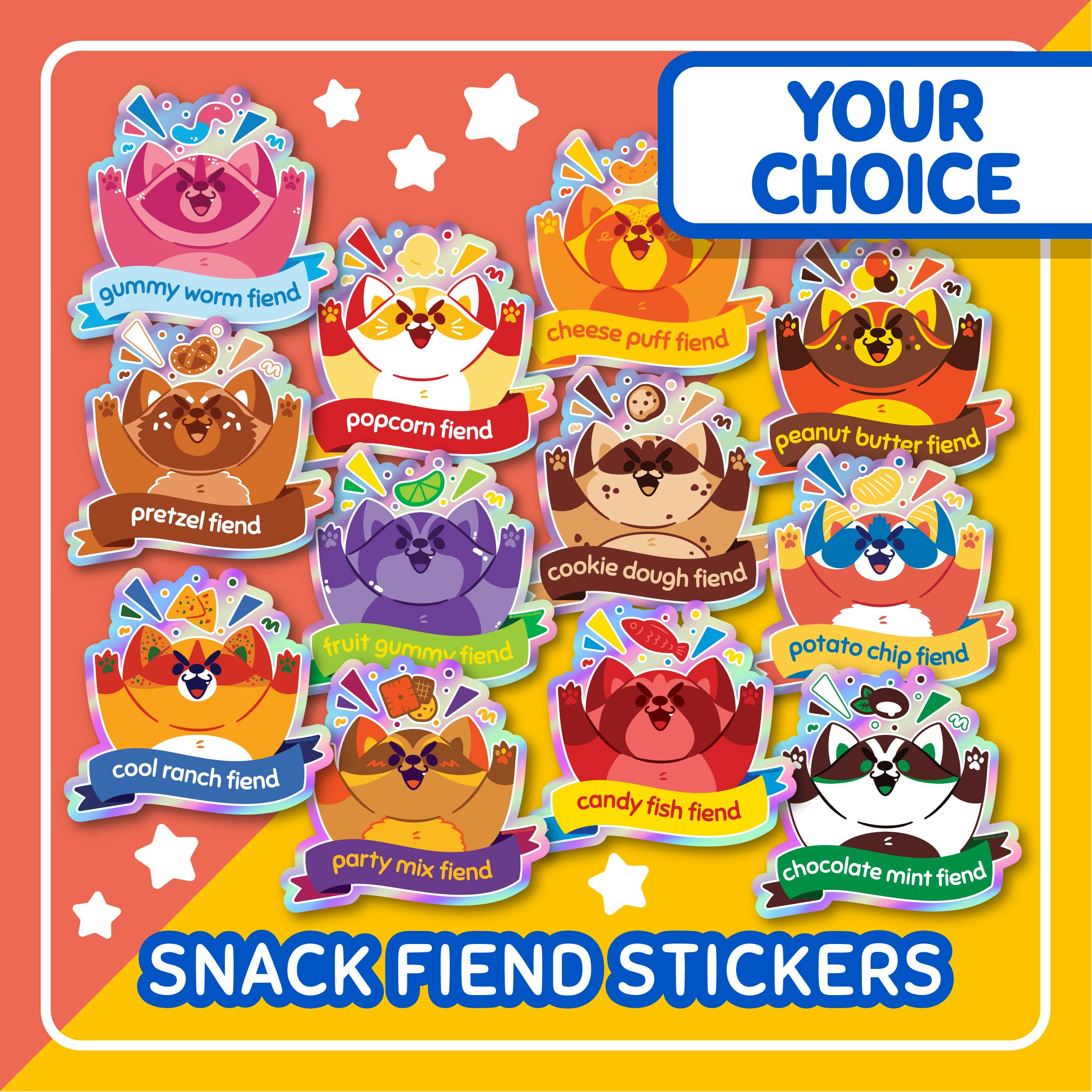 Snack Fiend Holographic Vinyl Sticker