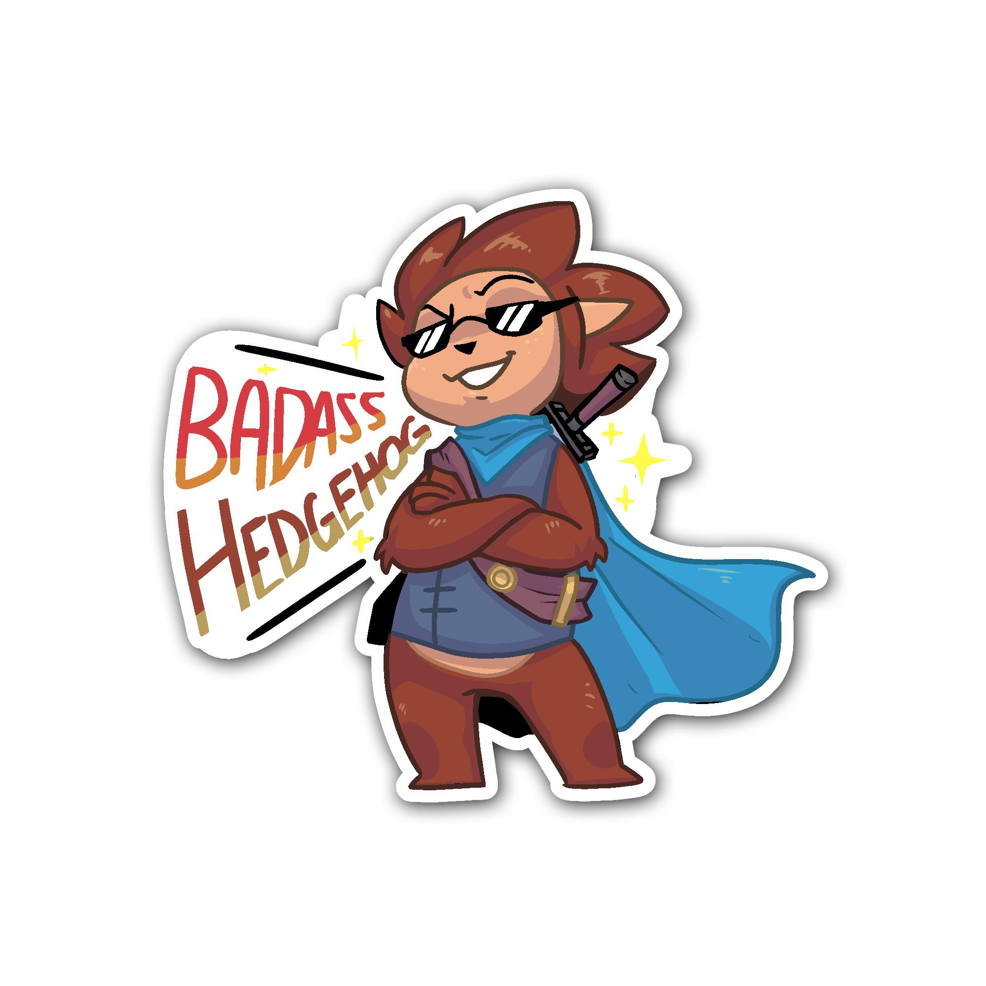 "Badass Hedgehog" 3" Sticker