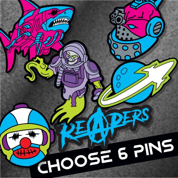 6 Space Raider Faction Pins