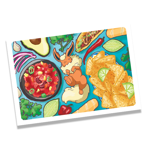 Latin food fox mini print