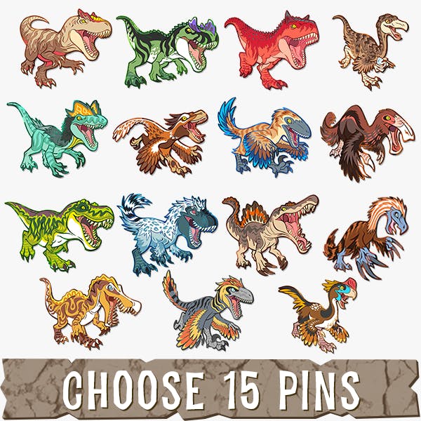 🦖 Choose 15 Pins