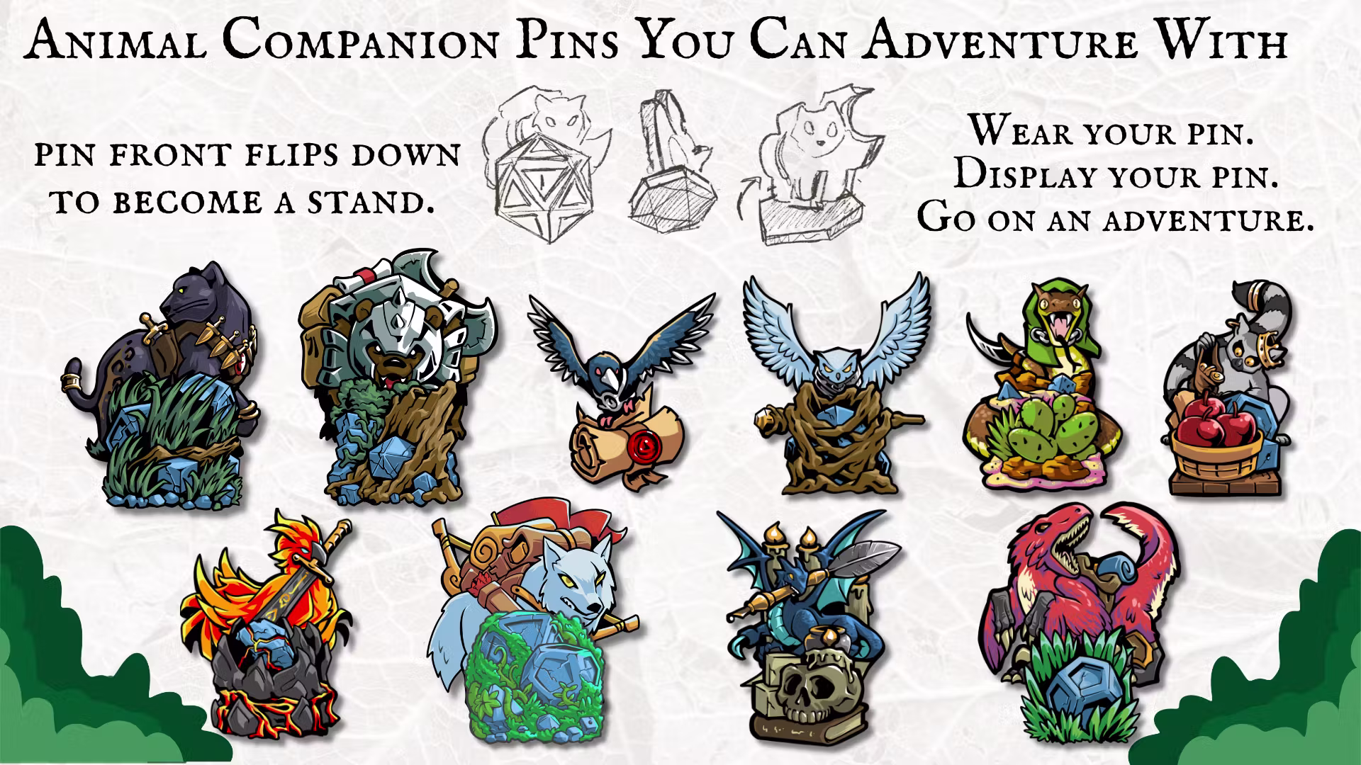 Animal Companion Enamel Pin Miniatures