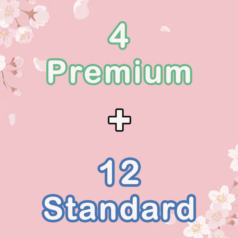 4 Premium + 12 Standard