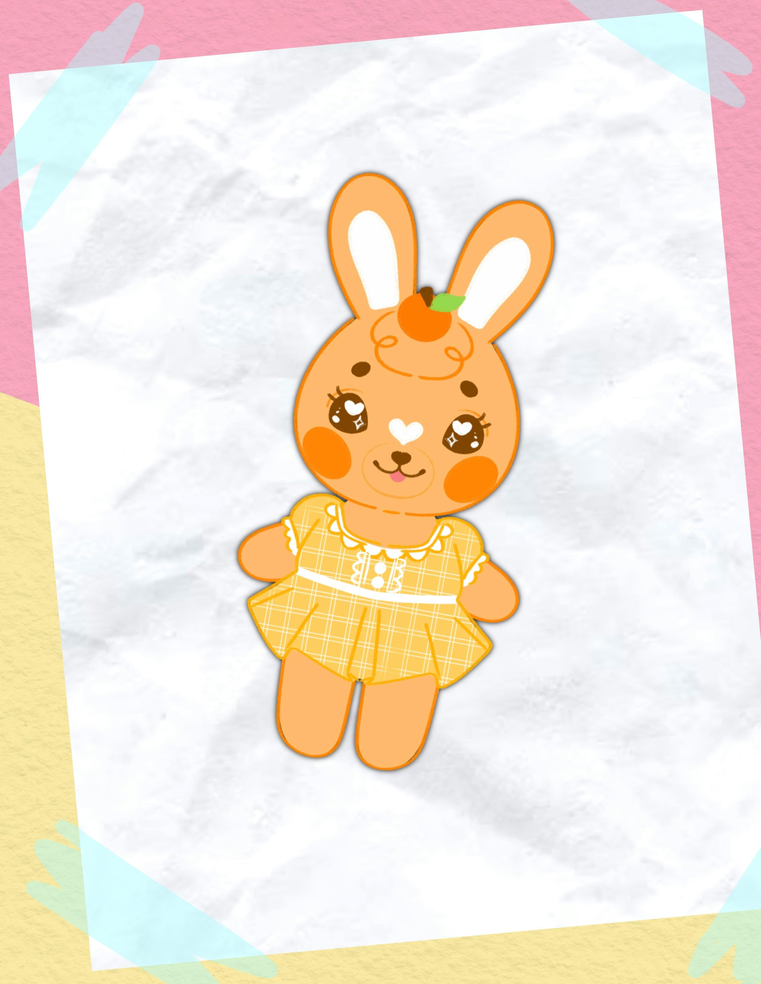 Holographic Jumbo Tangerabbit Sticker