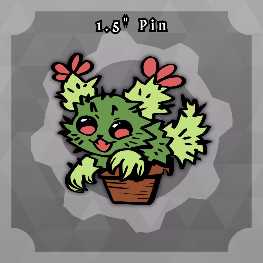 Cryptids and Critters: 1.5in Cactus Cat Pin