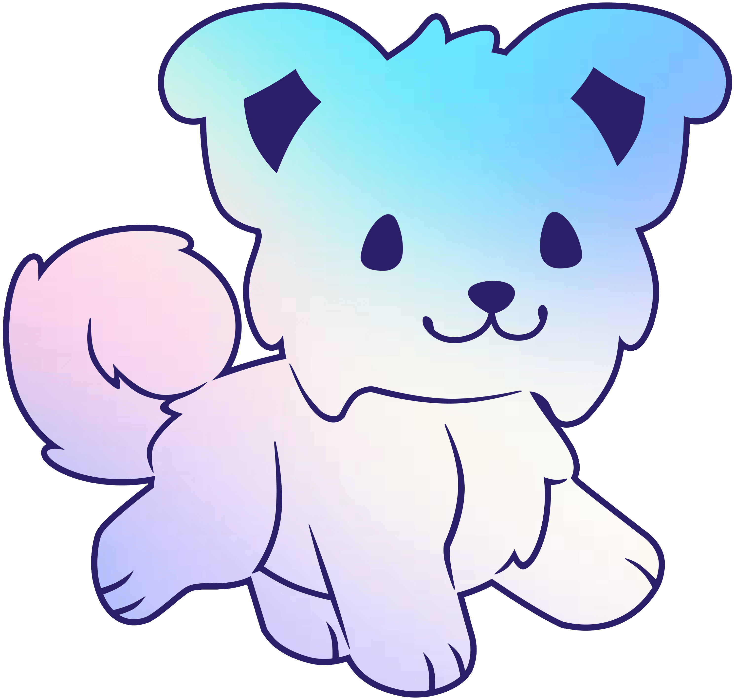 Holographic Puppy Sticker
