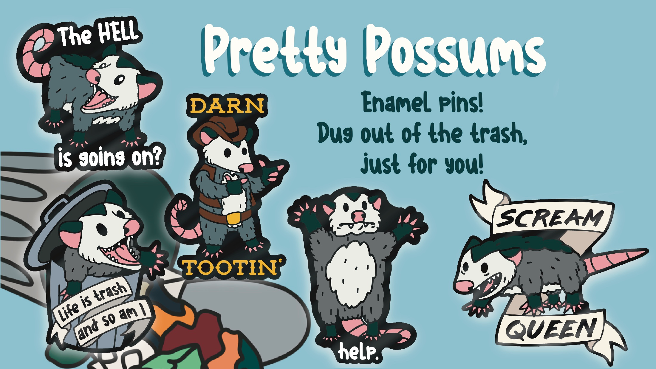 Mystery Opossum Enamel Pin