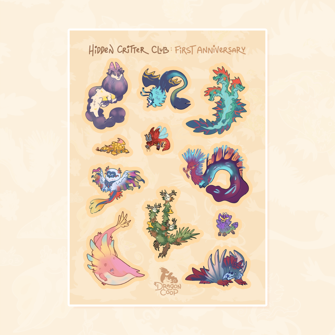 Hidden Critter First Year Vinyl Sticker Sheet
