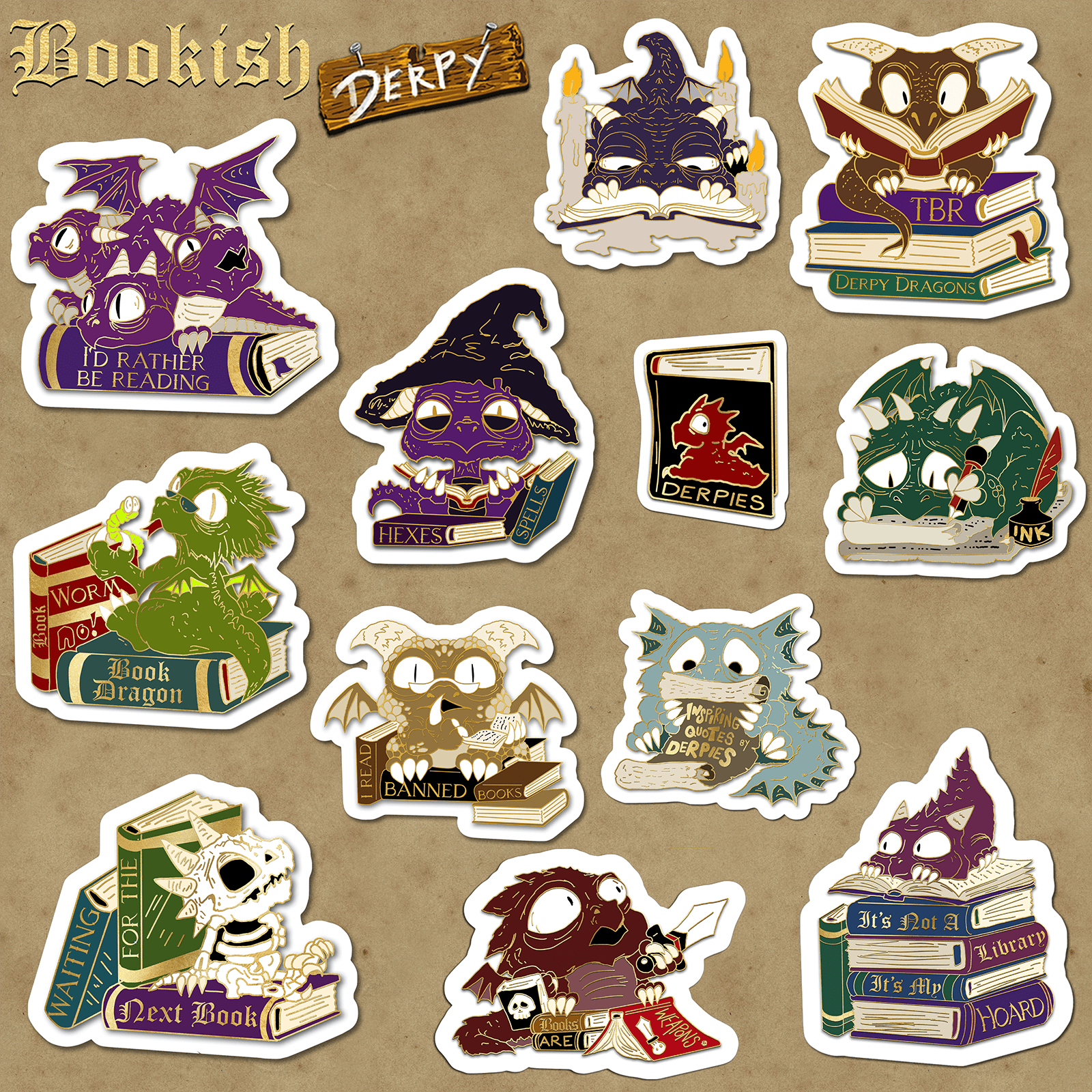Bookish Derpy Dragon sticker 