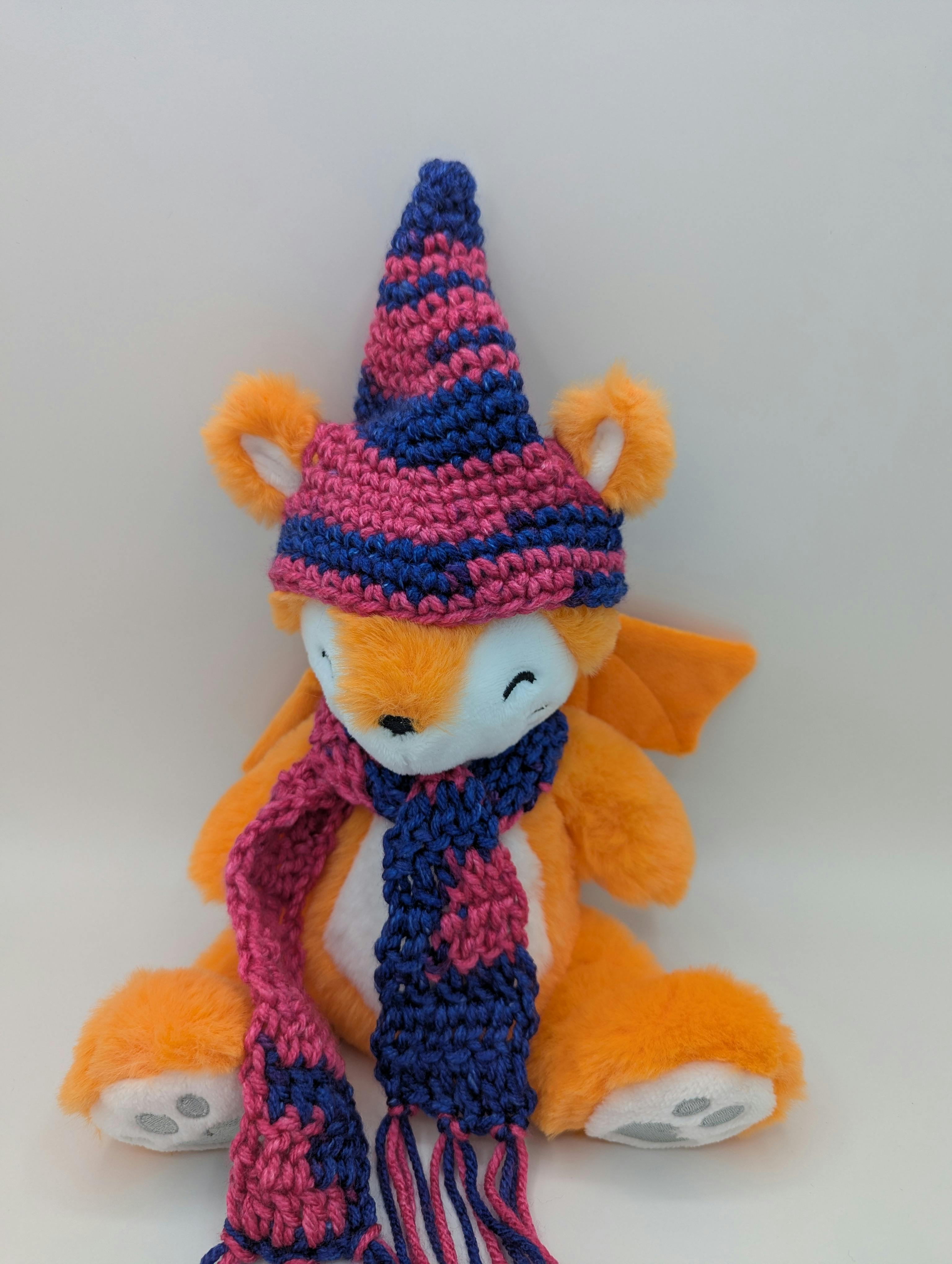 Hat and Scarf Set - Purple and Pink