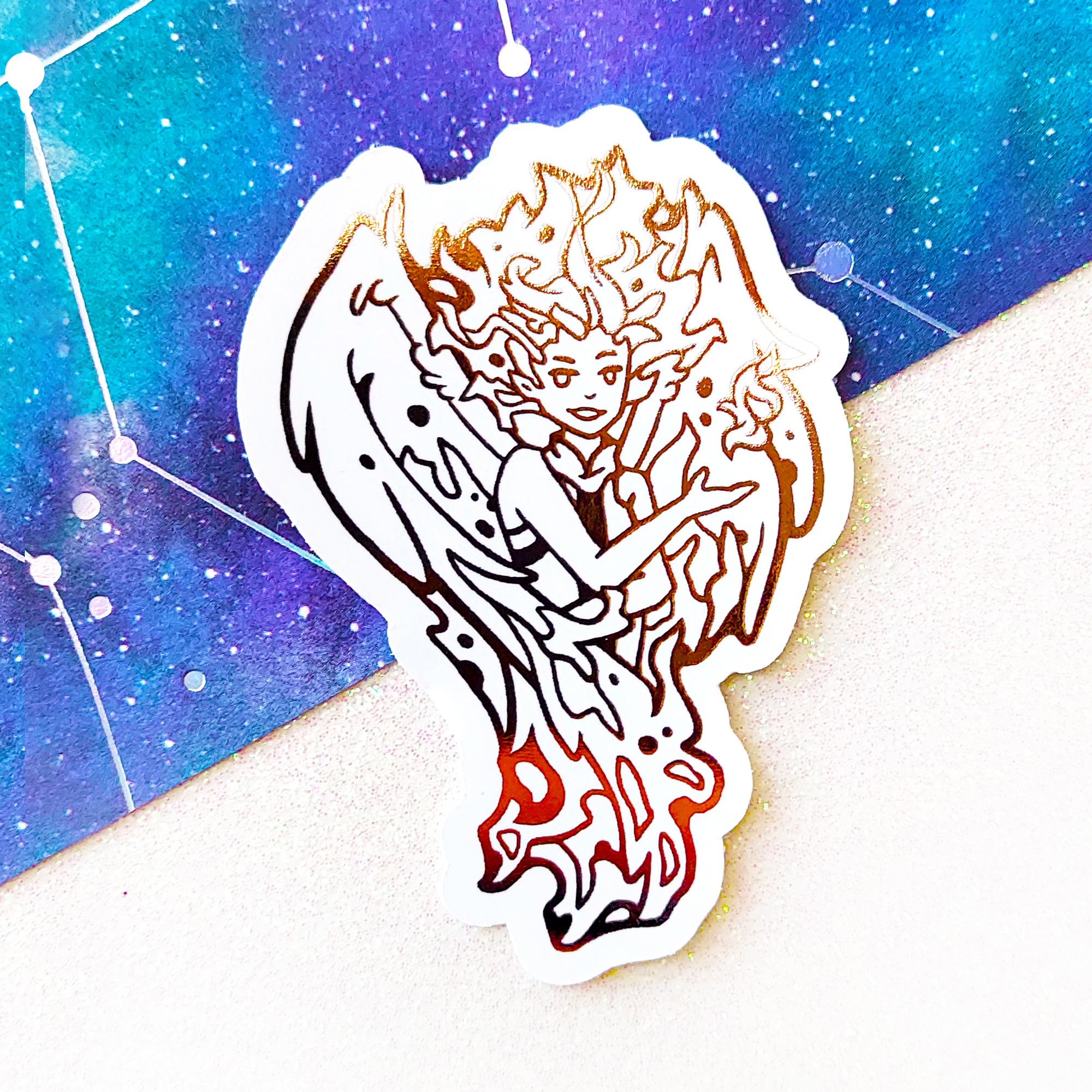 "Angel of Fire" - Foil Sticker
