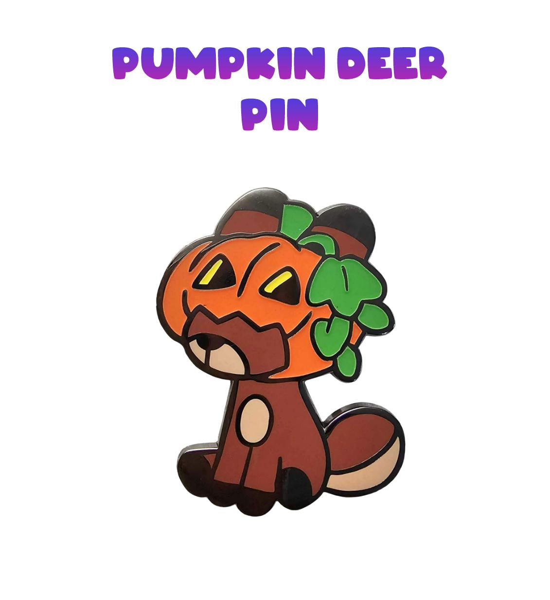 Pumpkin Deer Pin 2"