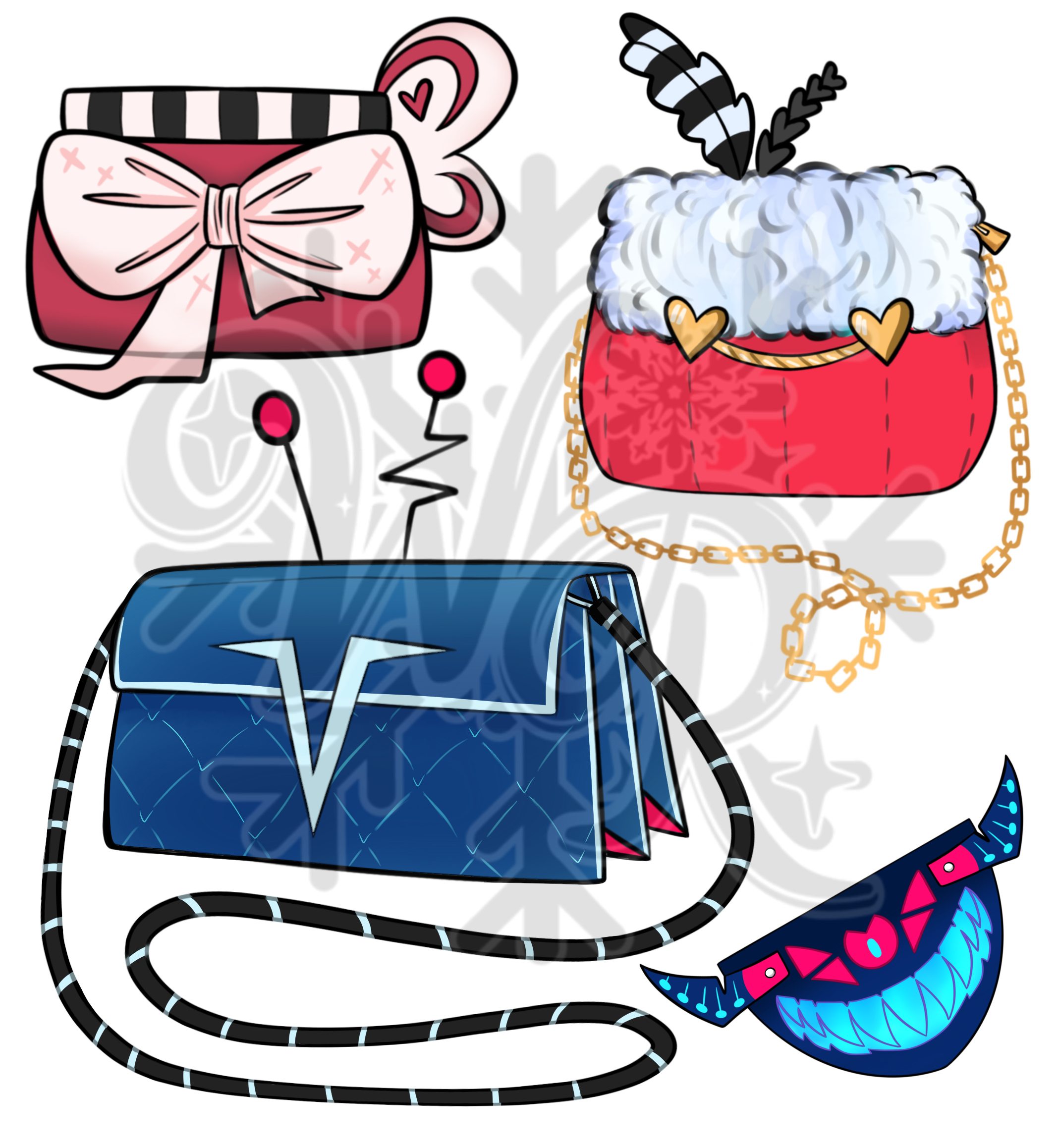 The Vees Tower (V-Tech bag + Sugar Daddy purse + Vel-veloure purse + WaveTM wallet) EXCLUSIVE Tier