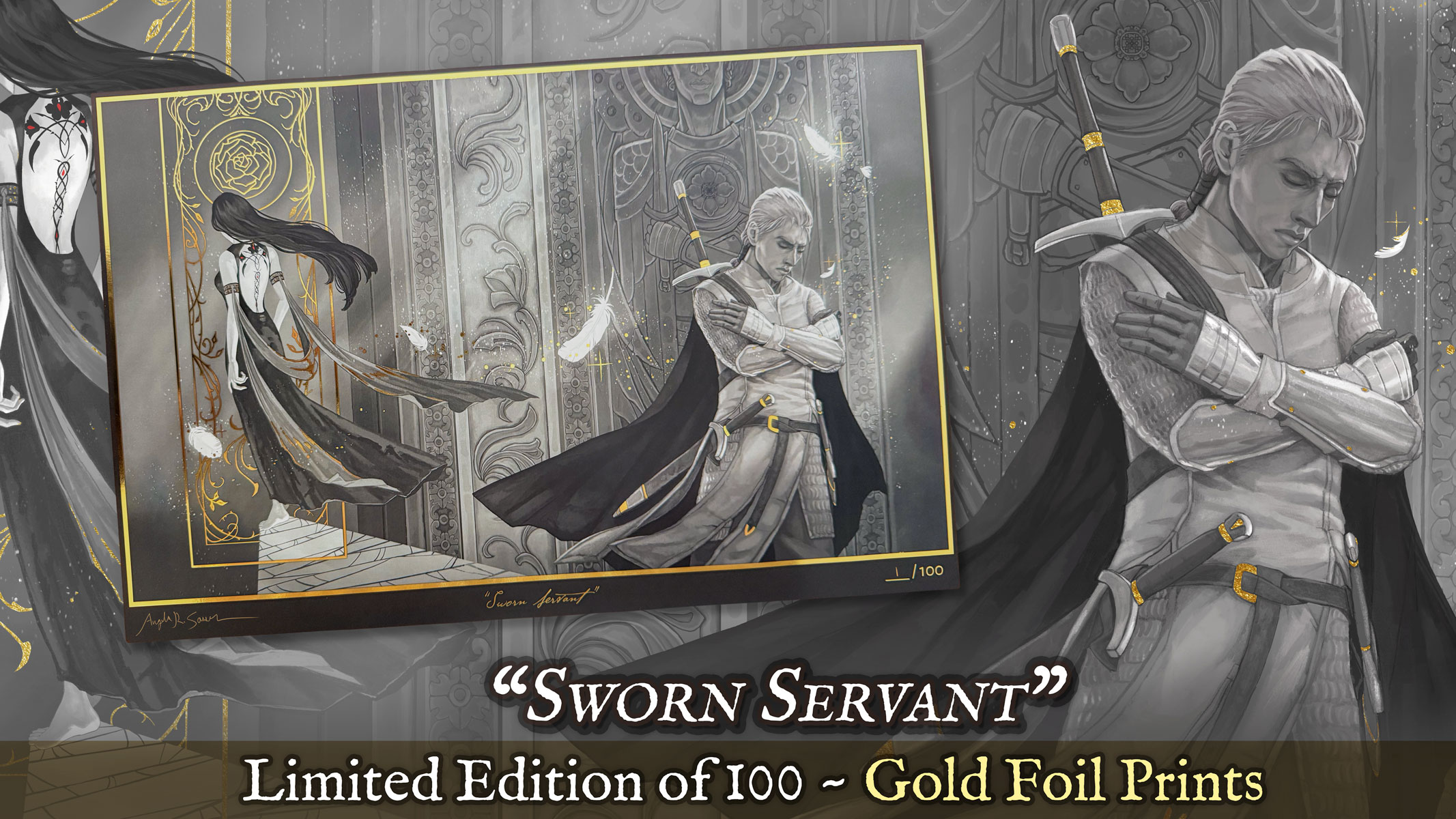 "Sworn Servant" Gold Foil Limited Edition Fine Art Print Run