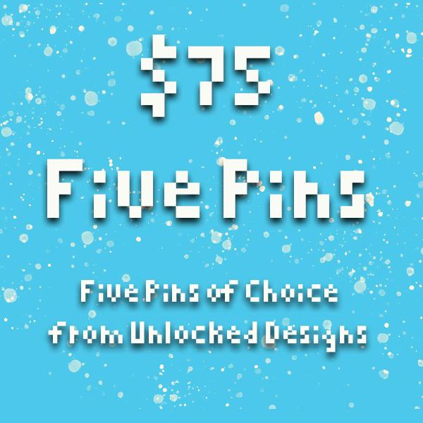 Five (5) Enamel Pins