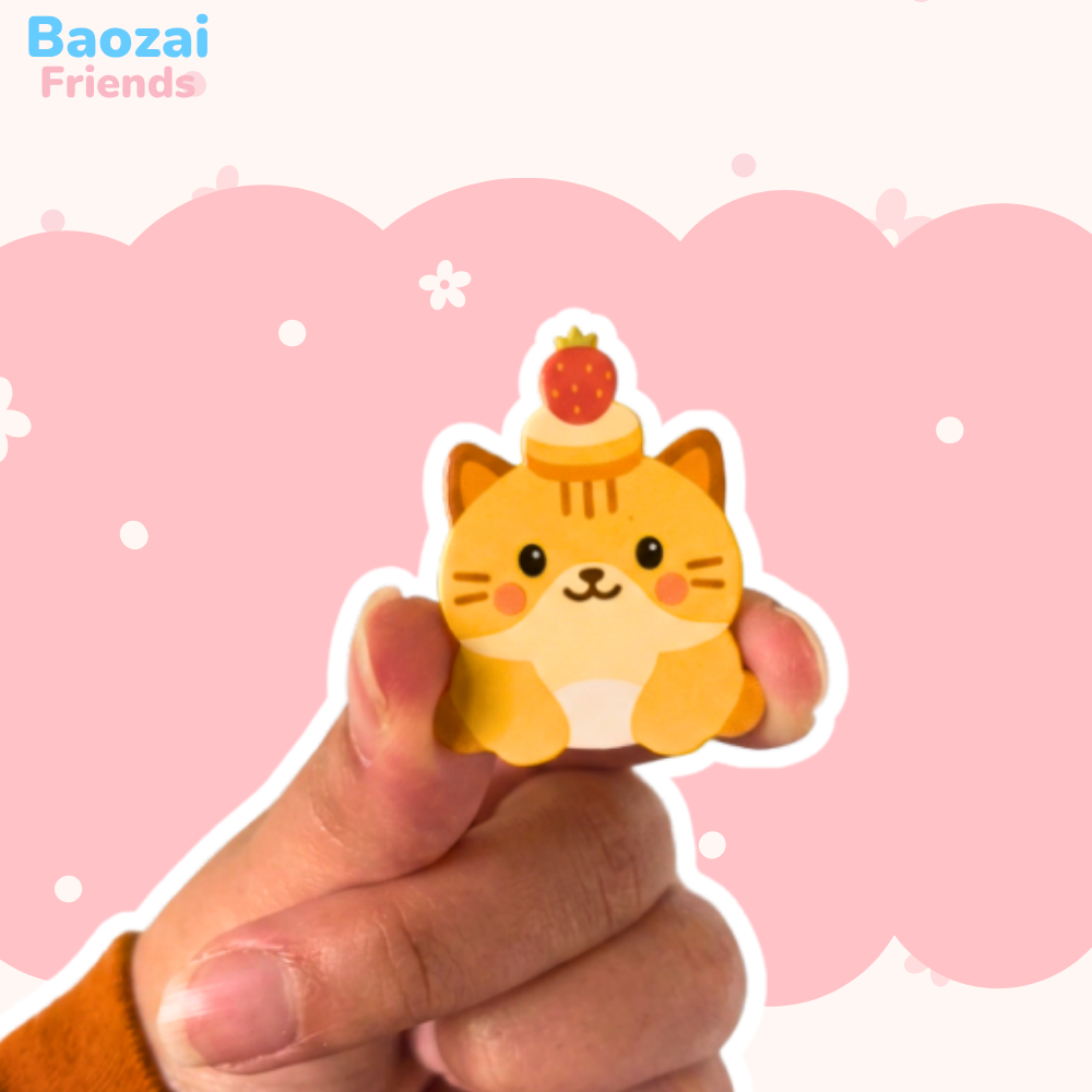 Shorti the Strawberry Shortcake Cat - Soft Dyed Enamel Pin (1.5")
