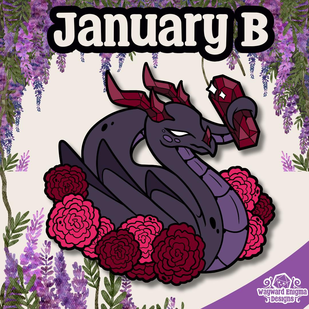 January B - Birthstone Beast Enamel Pin
