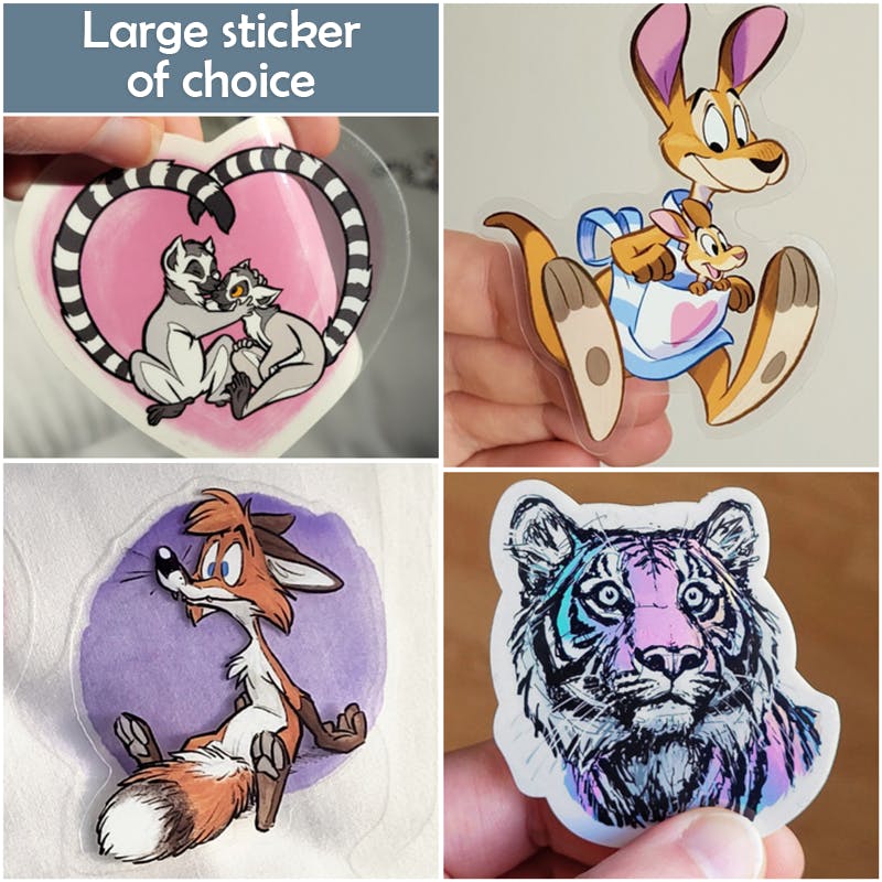 Portrait / Large sticker of choice