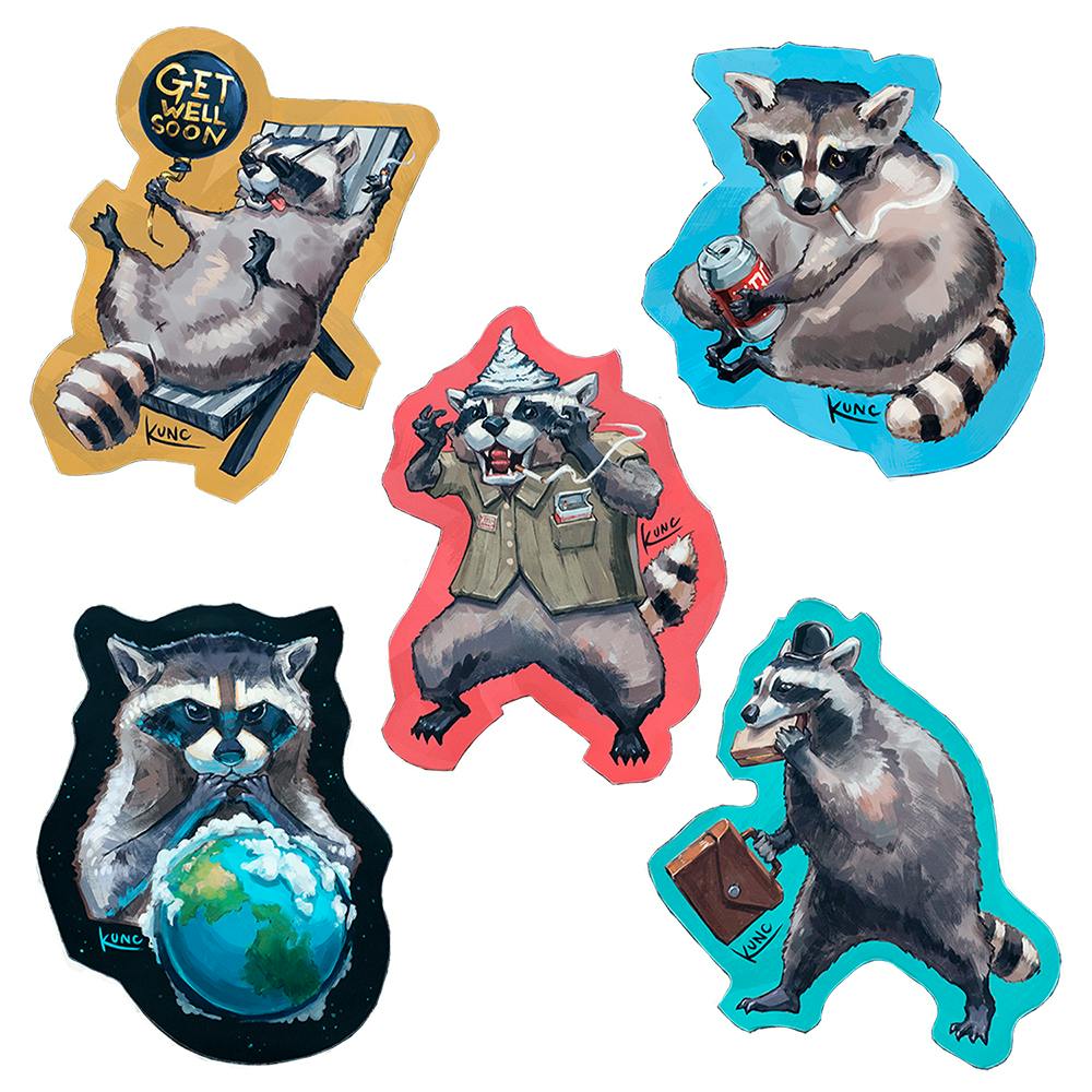 Volatile Racoons Stickers