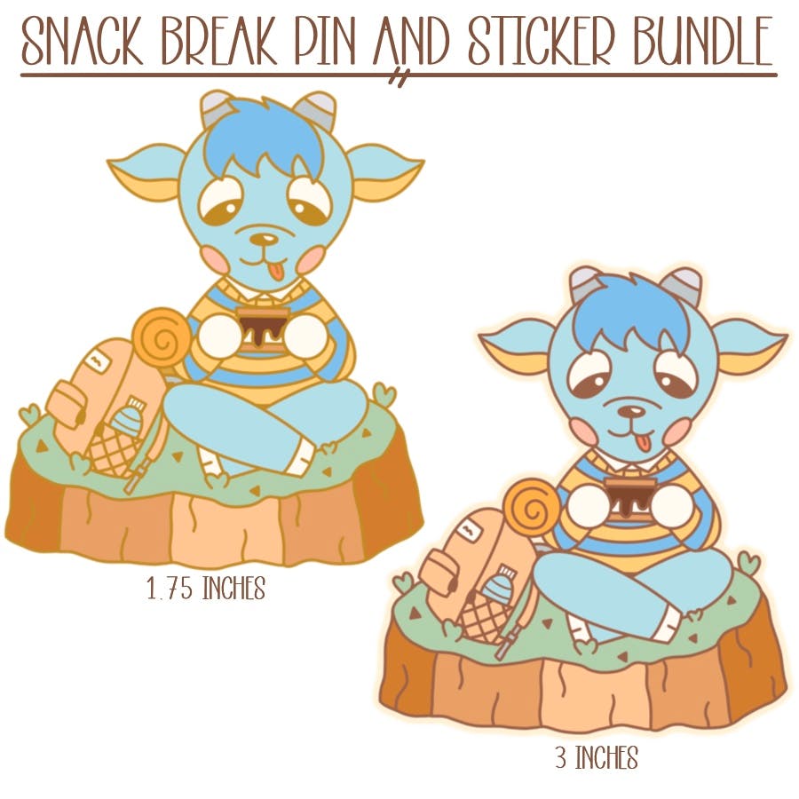 Snack Break Pin and Sticker Bundle