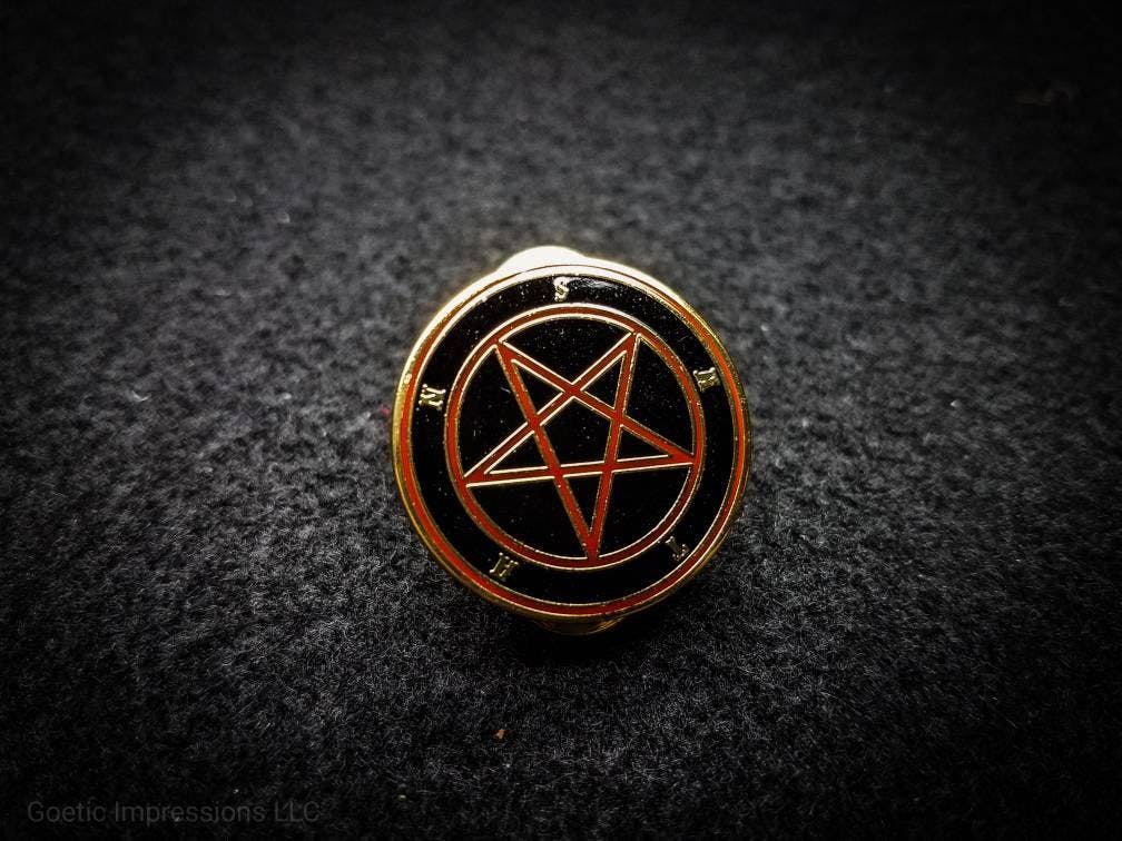Satan Sigil Red Enamel Pin