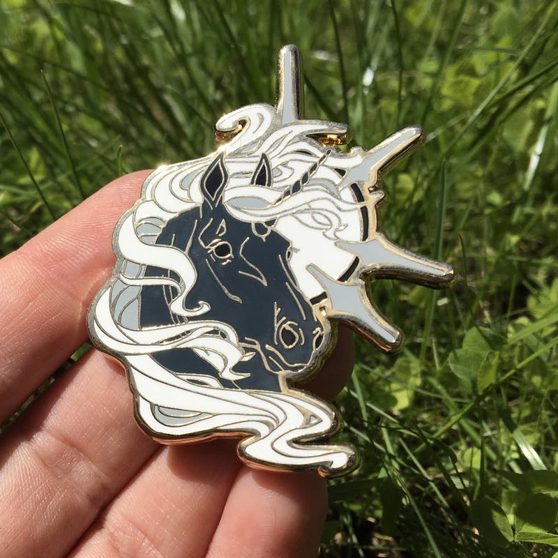 Unicorn pin - Summer B&W (save €1,-)